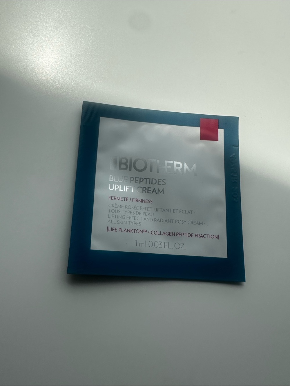 Biotherm Blue Peptides Uplift Cream Sample - Blue with Pink Accent